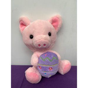 Hug Fun 8 inch Pink Pig Purple Easter Egg
